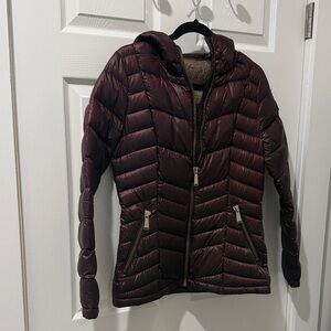 Calvin Klein Women's Quilted Puffer Jacket - Burgundy